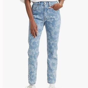Levi’s 501 skinny high rise flower print jeans